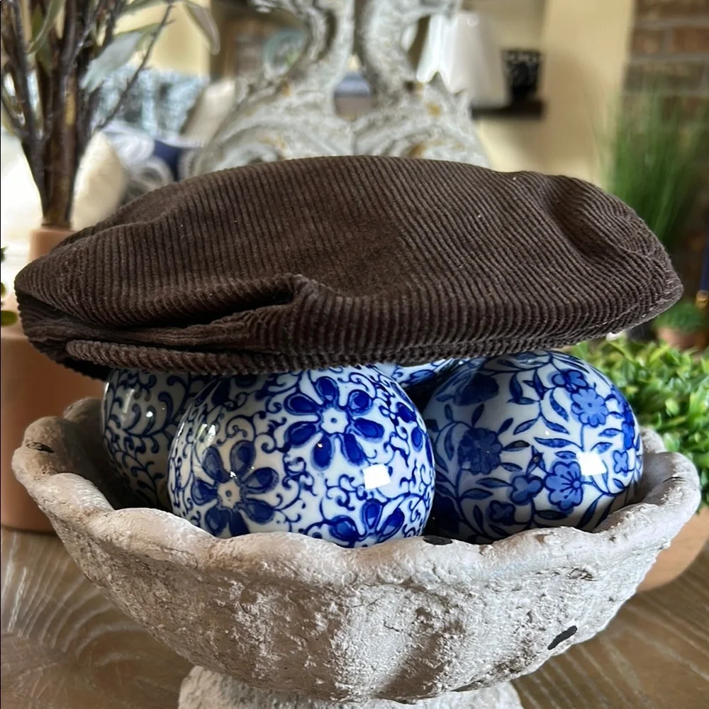 Little Boys Brown Corduroy Newsboy Flat Cap Hat